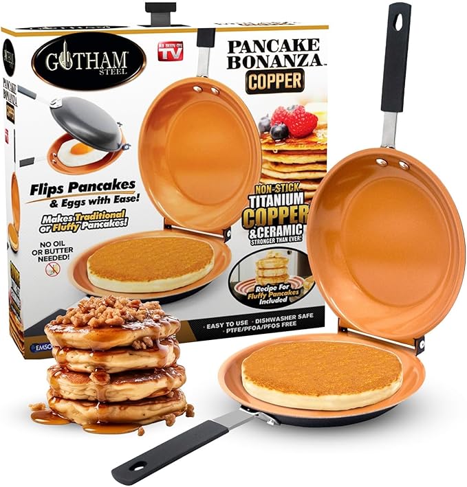 Gotham Steel Double Sided Ceramic Nonstick Pancake Omelette Maker Flipper Pan