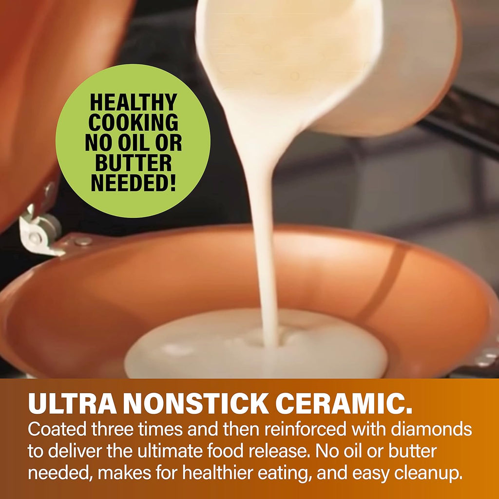 Gotham Steel Double Sided Ceramic Nonstick Pancake Omelette Maker Flipper Pan