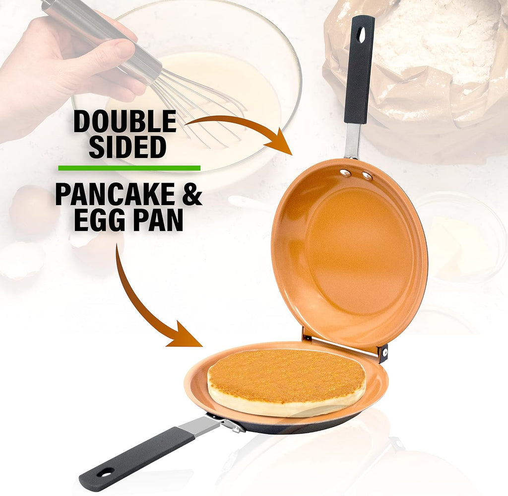Gotham Steel Double Sided Ceramic Nonstick Pancake Omelette Maker Flipper Pan